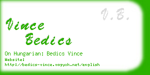 vince bedics business card